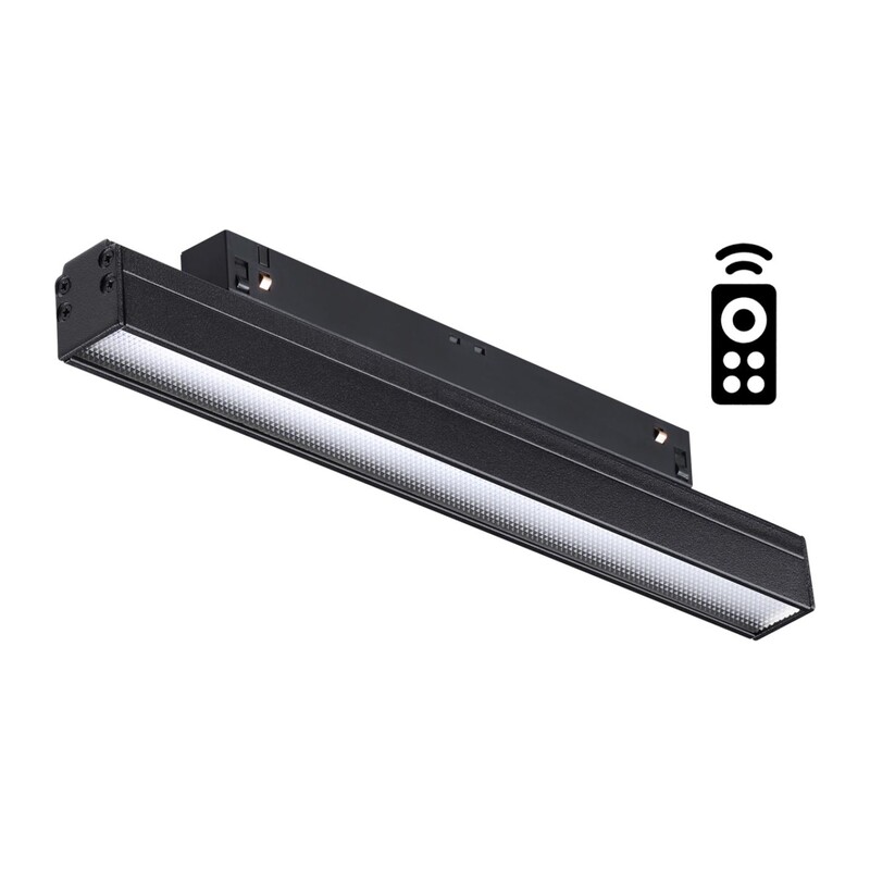 358618 SHINO NT21 064 черный Трековый низковольтный св-к диммируемый с ДУ, со сменой цв.температуры IP20 LED 3000~6500К 12W 48V FLUM 4