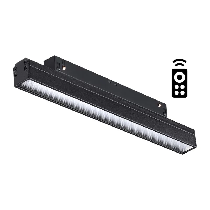 358618 SHINO NT21 064 черный Трековый низковольтный св-к диммируемый с ДУ, со сменой цв.температуры IP20 LED 3000~6500К 12W 48V FLUM