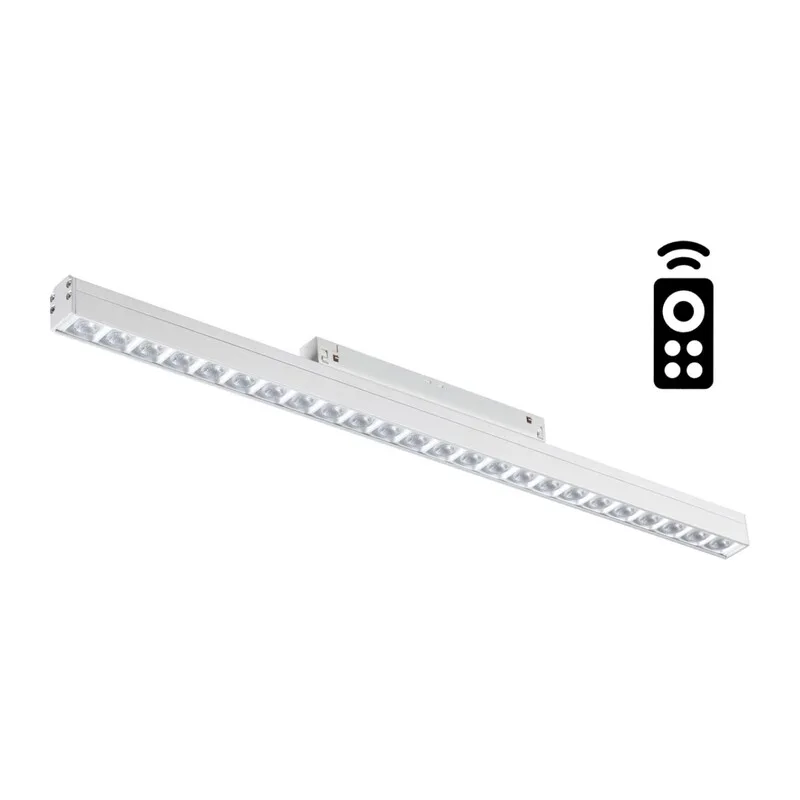 358623 SHINO NT21 064 белый Трековый низковольтный св-к диммируемый с ДУ, со сменой цв.температуры IP20 LED 3000~6500К 24W 48V FLUM