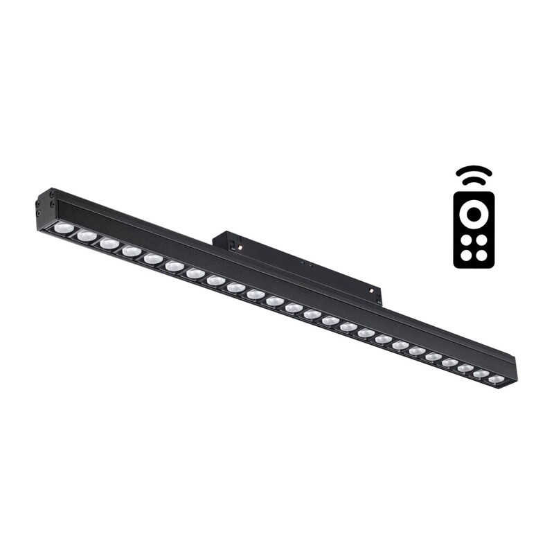 358624 SHINO NT21 064 черный Трековый низковольтный св-к диммируемый с ДУ, со сменой цв.температуры IP20 LED 3000~6500К 24W 48V FLUM 3