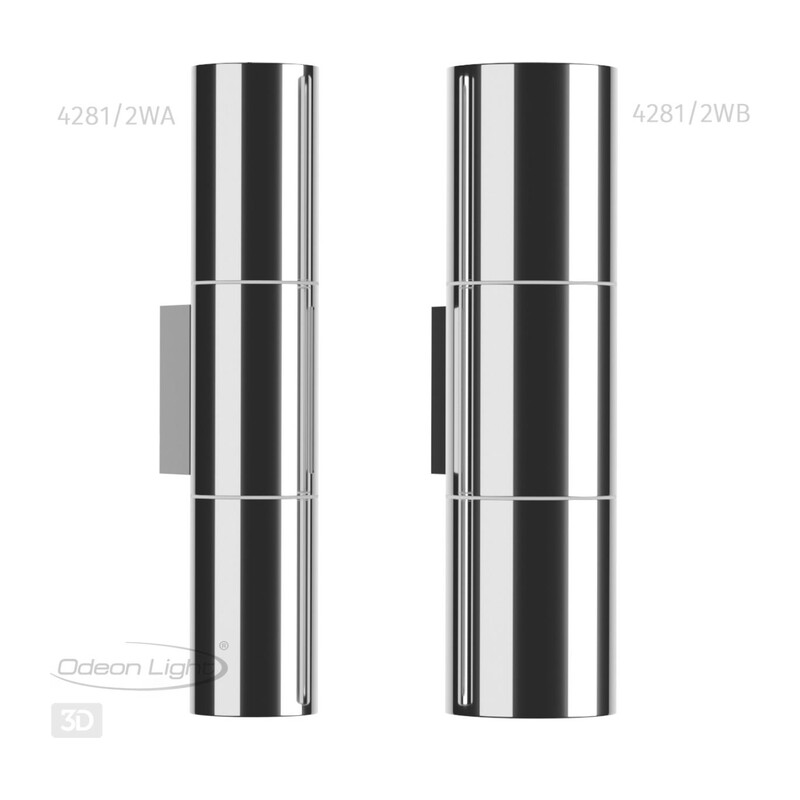 4281/2WA HIGHTECH ODL22 445 хром/металл Настенный светильник IP44 LED E27 max 2*7W BAZEL 2