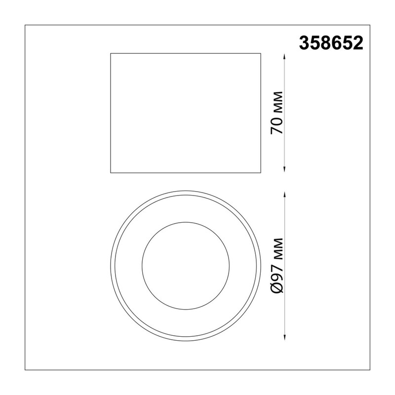 358652 OVER NT21 444 черный Светильник накладной светодиодный IP20 LED 4000К 12W 220V PATERA 2