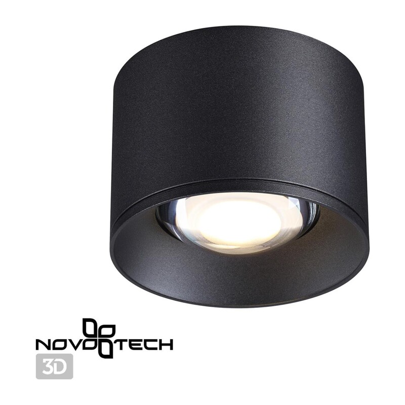 358652 OVER NT21 444 черный Светильник накладной светодиодный IP20 LED 4000К 12W 220V PATERA