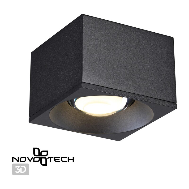 358654 OVER NT21 446 черный Светильник накладной светодиодный IP20 LED 4000К 12W 220V PATERA