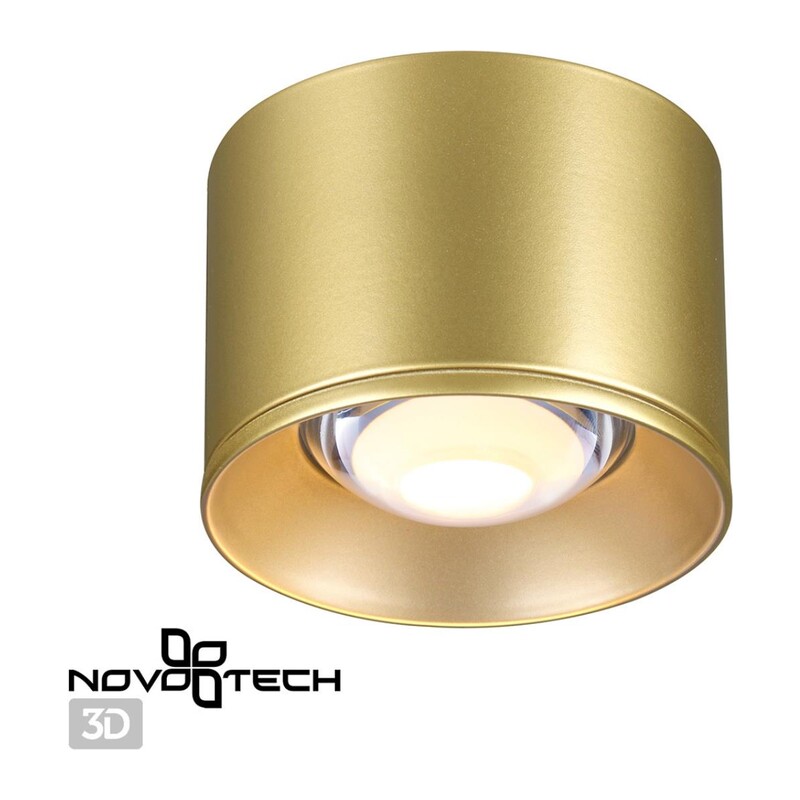 358669 OVER NT21 444 золото Светильник накладной светодиодный IP20 LED 4000К 12W 220V PATERA 2