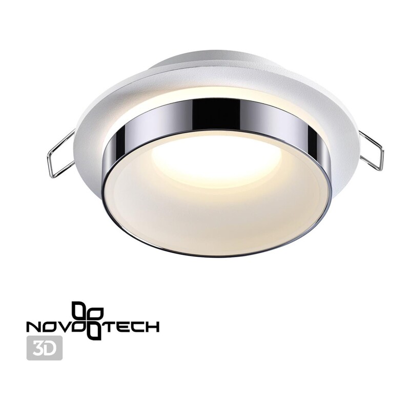 370782 SPOT NT21 595 белый/хром Светильник встраиваемый влагозащищенный IP44 GU10 9W 220V WATER