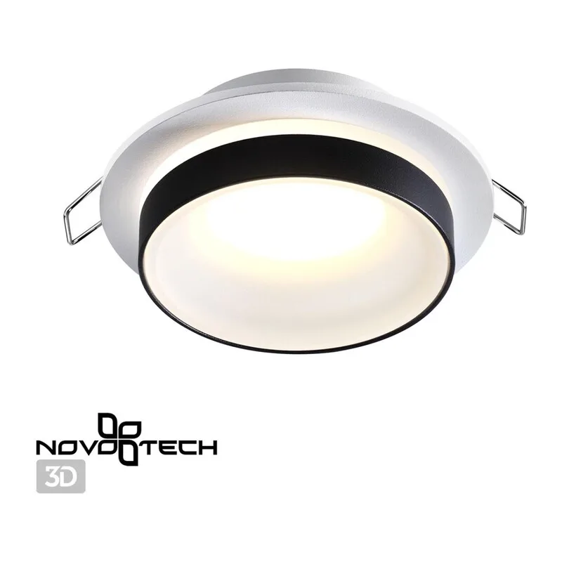 370784 SPOT NT21 595 белый/черный Светильник встраиваемый влагозащищенный IP44 GU10 9W 220V WATER 2