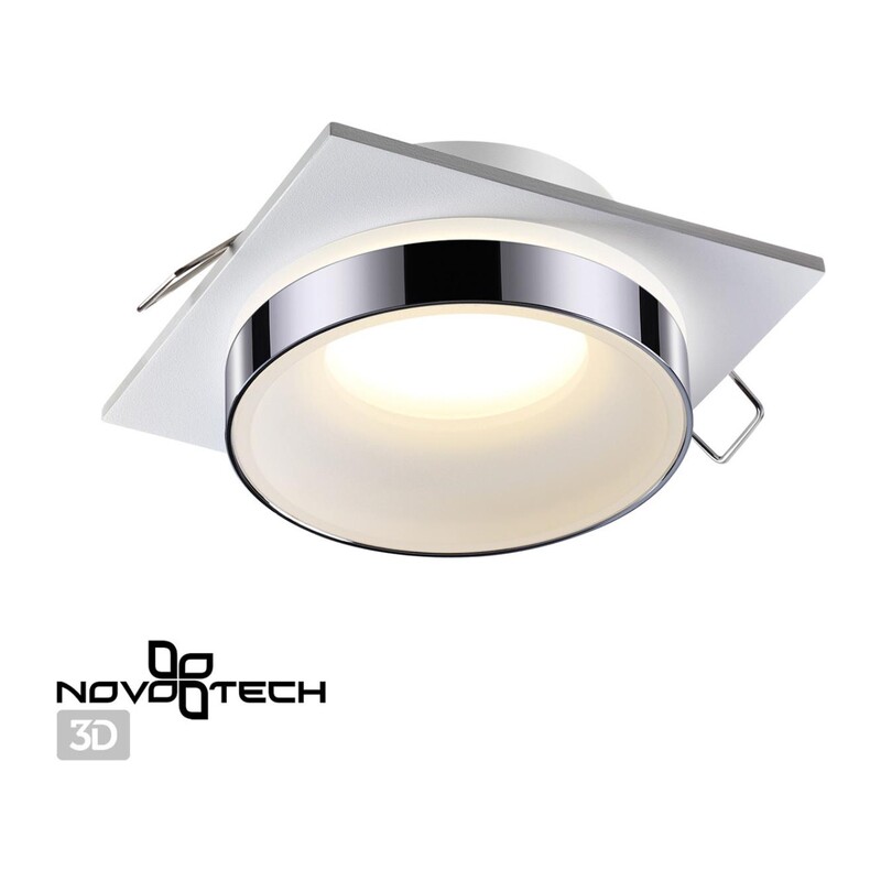 370786 SPOT NT21 594 белый/хром Светильник встраиваемый влагозащищенный IP44 GU10 9W 220V WATER