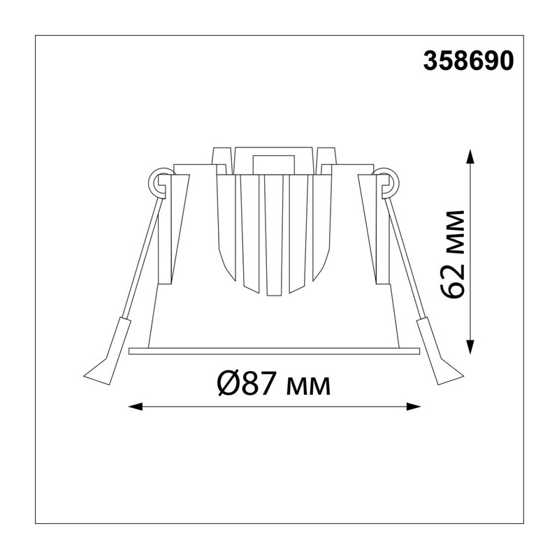 358690 SPOT NT21 462 белый Светильник встраиваемый светодиодный IP20 LED 4000К 10W 100-265V KNOF