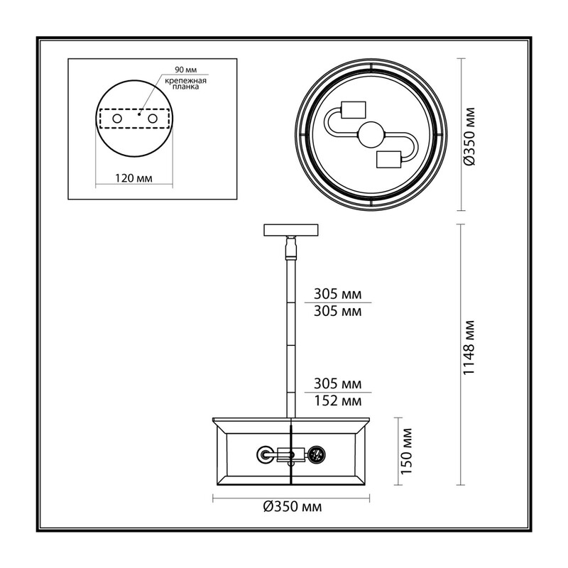 4961/2 NATURE ODL22 703 темно-коричневый/стекло Ландшафтный подвес E27 2*60W IP44 MAVRET 3