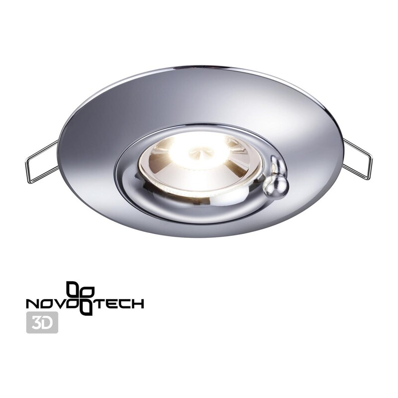 370790 SPOT NT21 596 хром Светильник встраиваемый влагозащищенный IP44 GU10 50W 220V WATER
