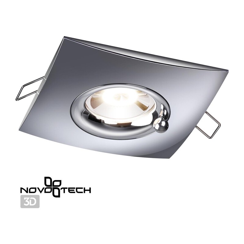 370794 SPOT NT21 596 хром Светильник встраиваемый влагозащищенный IP44 GU10 50W 220V WATER