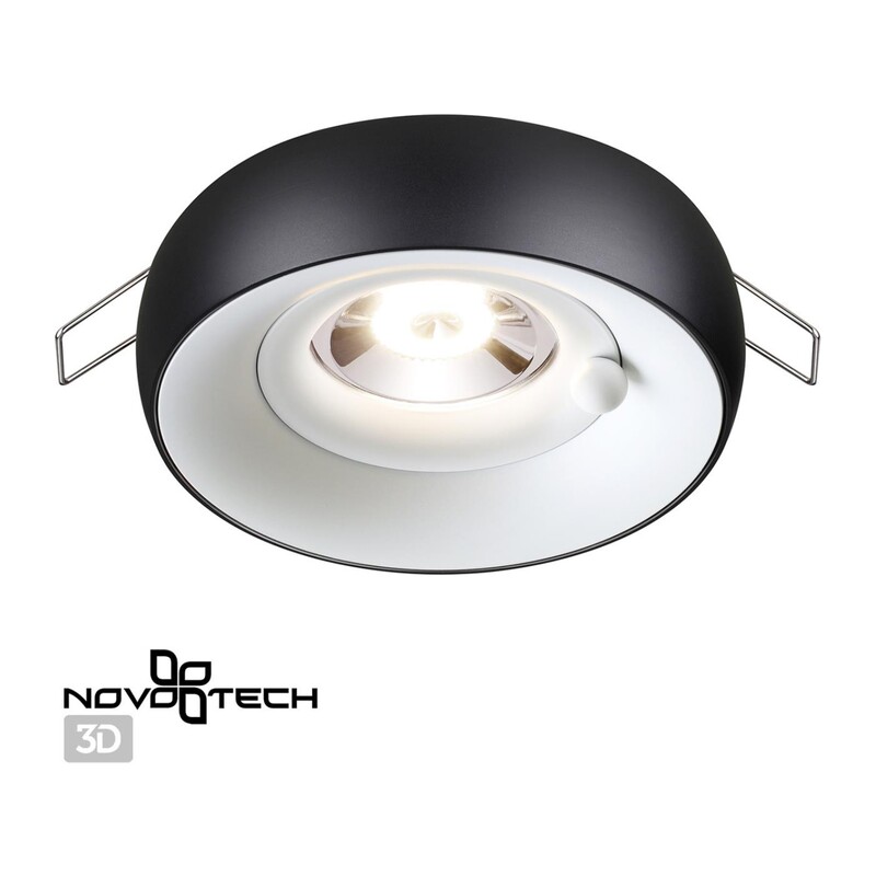 370798 SPOT NT21 597 белый/черный Светильник встраиваемый влагозащищенный IP44 GU10 50W 220V WATER