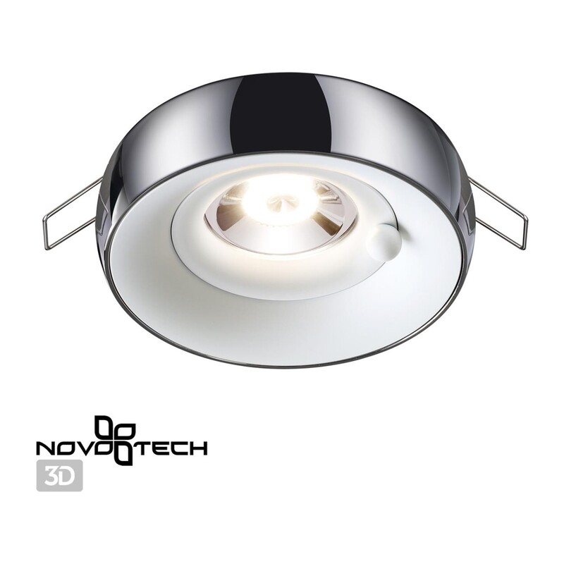 370799 SPOT NT21 597 белый/хром Светильник встраиваемый влагозащищенный IP44 GU10 50W 220V WATER