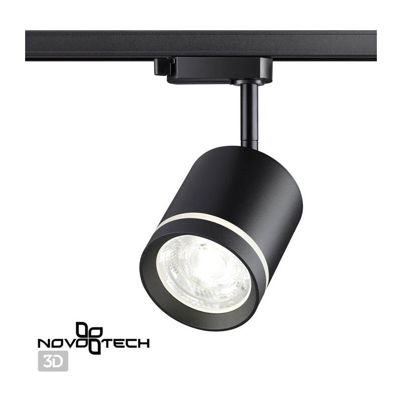 358801 PORT NT21 286 черный Светильник трековый однофазный трехжильный IP20 LED 15W 1300Лм 4000K 85-265V ARUM 3