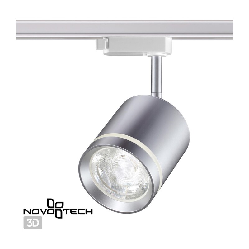 358803 PORT NT21 286 серебро Светильник трековый однофазный трехжильный IP20 LED 15W 1300Лм 4000K 85-265V ARUM 3