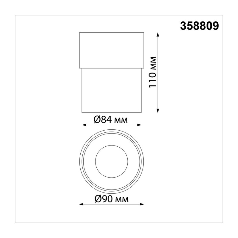 358809 OVER NT21 416 черный Светильник накладной светодиодный IP20 LED 10W 850Лм 4000K 220V GESSO 4