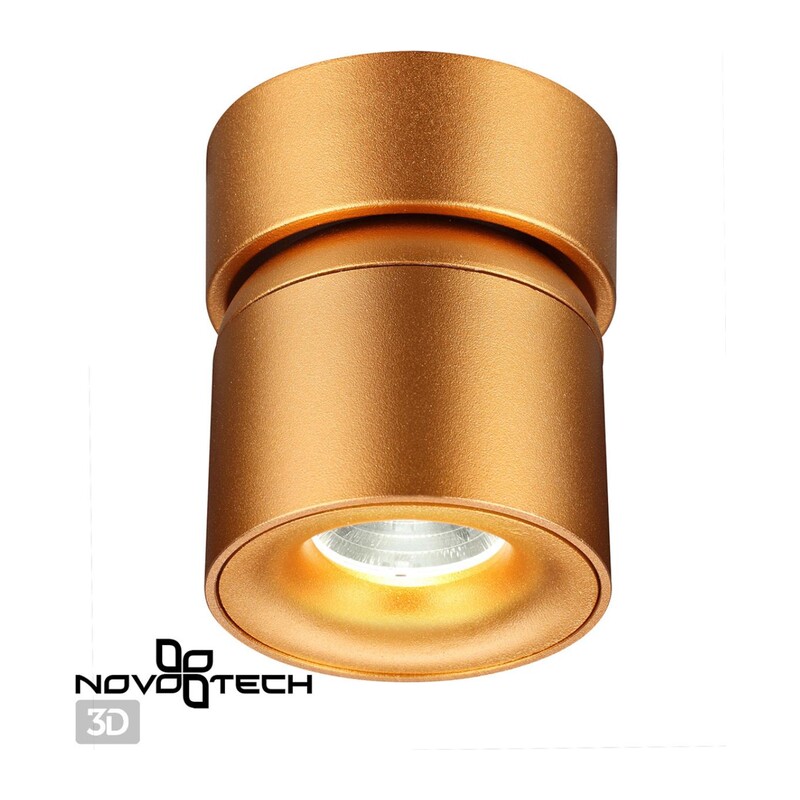 358810 OVER NT21 416 матовое золото Светильник накладной светодиодный IP20 LED 10W 850Лм 4000K 220V GESSO 3