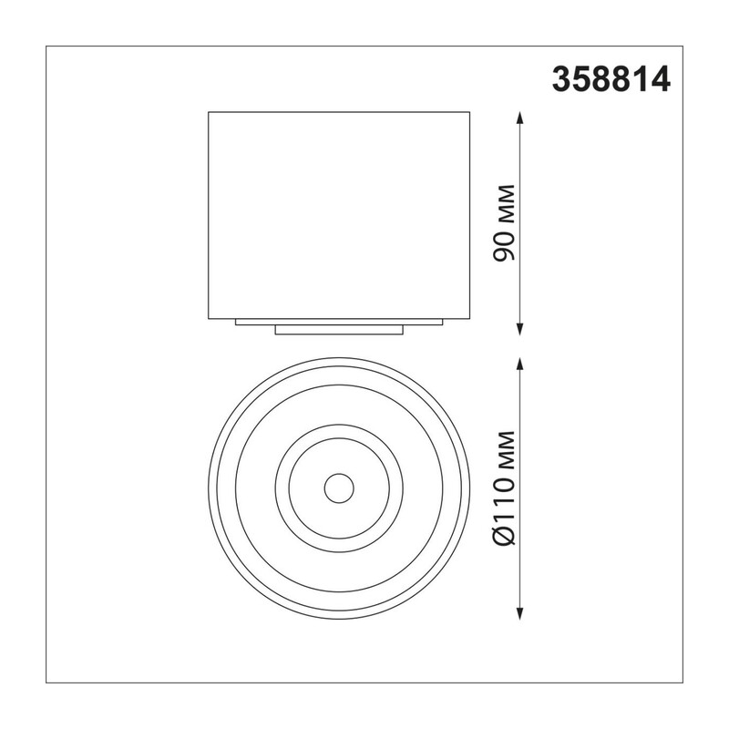 358814 OVER NT21 432 черный Светильник накладной светодиодный IP20 LED 18W 1600Лм 4000K 220V GESSO 4
