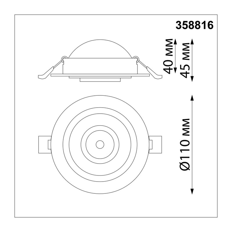 358816 SPOT NT21 530 черный Светильник встраиваемый светодиодный IP20 LED 9W 770Лм 4000K 220V GESSO 4