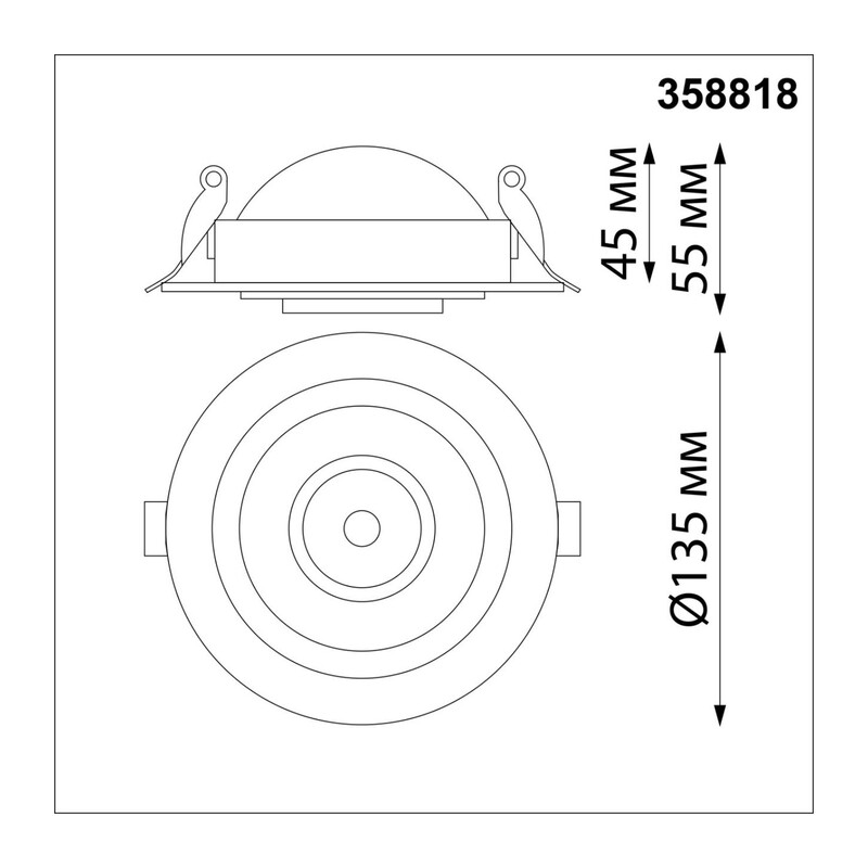 358818 SPOT NT21 530 черный Светильник встраиваемый светодиодный IP20 LED 18W 1600Лм 4000K 220V GESSO 4