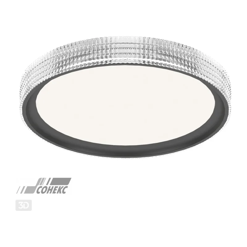 3049/EL PALE SN 183 Светильник пластик/белый/черный LED 72Вт 3000-6300K D490 IP43 пульт ДУ SHINY 3