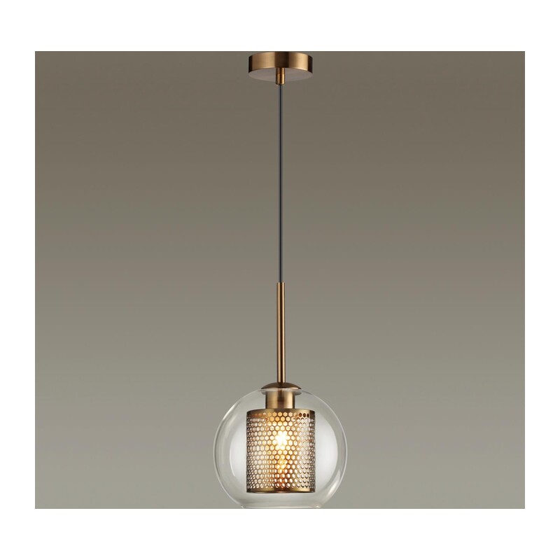 4939/1 PENDANT ODL22 401 античн.бронза/металл/прозрачный/стекло Подвес E27 1*40W CLOCKY 4