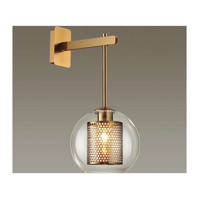 4939/1W PENDANT ODL22 000 античн.бронза/металл/прозрачный/стекло Бра E27 1*40W CLOCKY 4