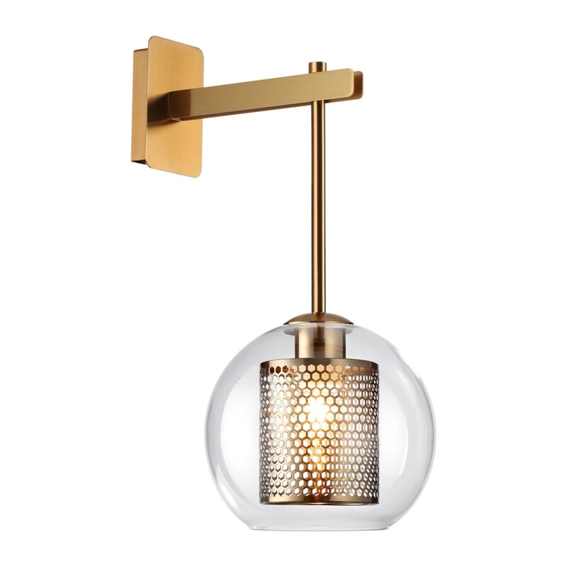 4939/1W PENDANT ODL22 000 античн.бронза/металл/прозрачный/стекло Бра E27 1*40W CLOCKY