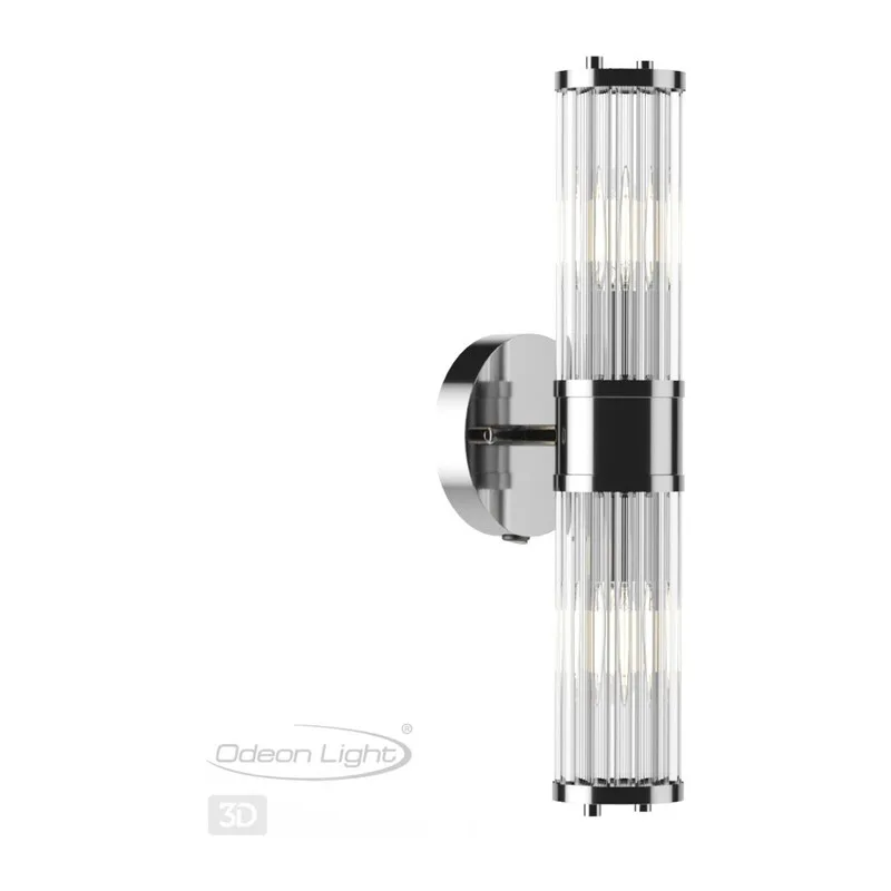 4945/2W DROPS ODL22 507 хром/прозрачный/стекло Настенный светильник с выкл. E14 1*40W IP44 KEPA 3