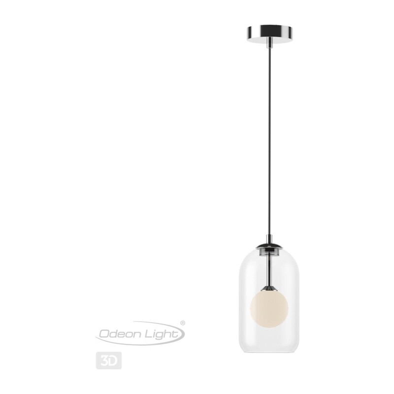 4953/1 PENDANT ODL22 000 хром/ белый/прозрачный/стекло Подвес G9 1*40W LOSTAR 2