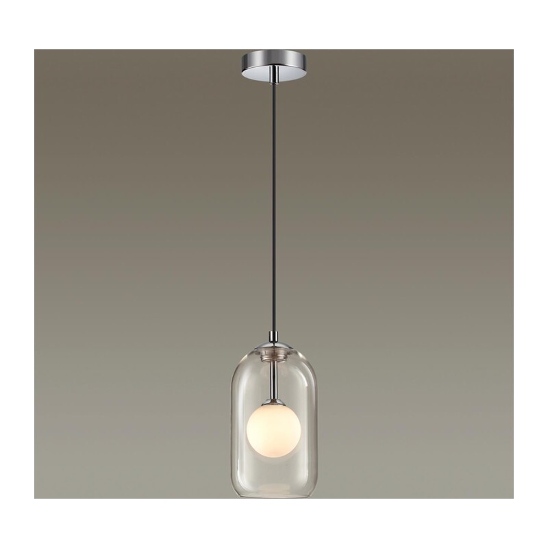 4953/1 PENDANT ODL22 000 хром/ белый/прозрачный/стекло Подвес G9 1*40W LOSTAR 4