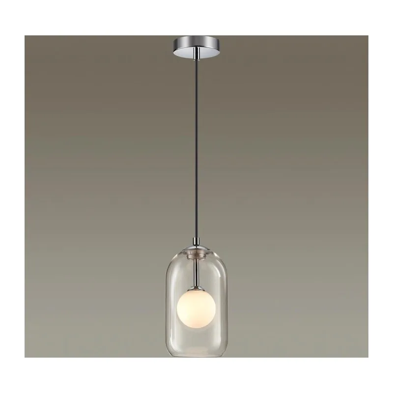 4953/1 PENDANT ODL22 000 хром/ белый/прозрачный/стекло Подвес G9 1*40W LOSTAR 2