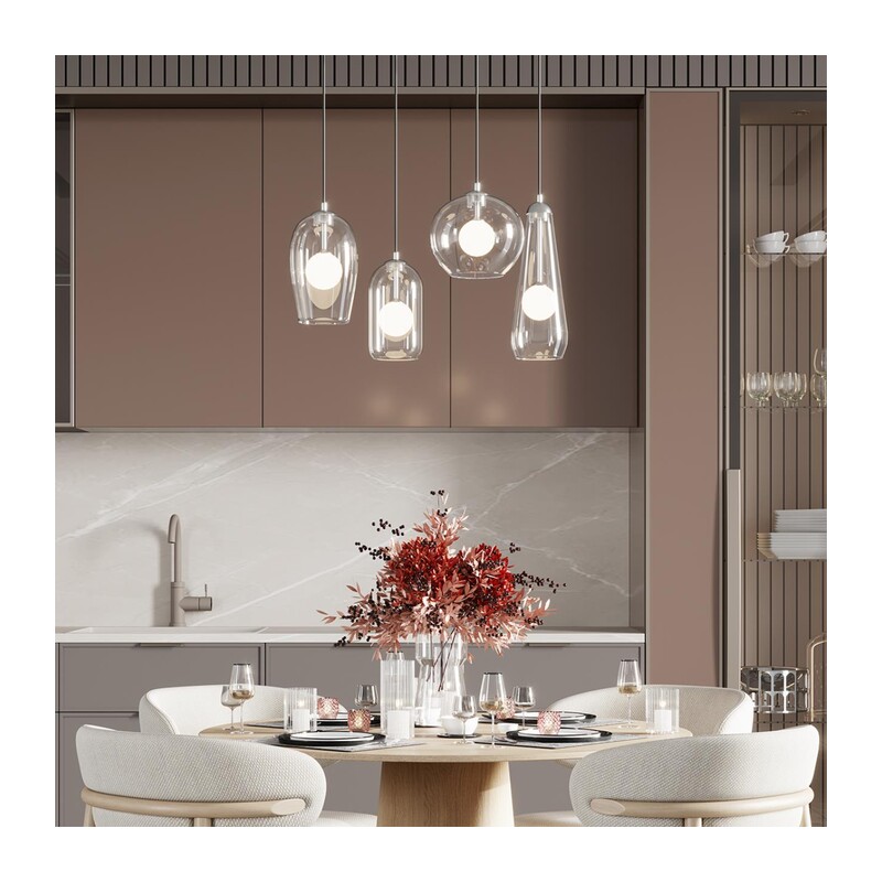 4953/1 PENDANT ODL22 000 хром/ белый/прозрачный/стекло Подвес G9 1*40W LOSTAR 6