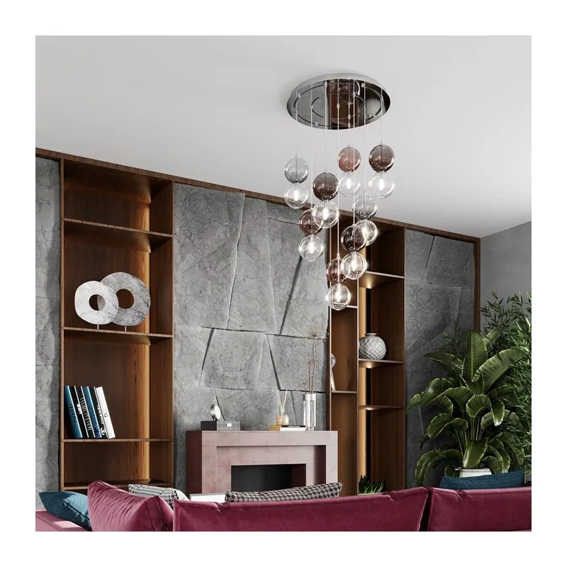 4980/1B PENDANT ODL22 000 хром/коричневый/стекло Подвес G9 1*40W TWIXY 3