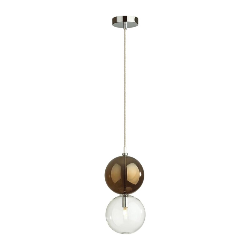 4980/1B PENDANT ODL22 000 хром/коричневый/стекло Подвес G9 1*40W TWIXY