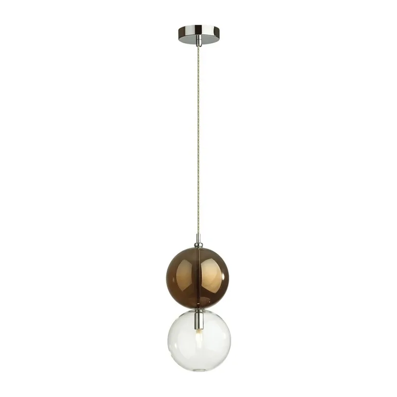 4980/1B PENDANT ODL22 000 хром/коричневый/стекло Подвес G9 1*40W TWIXY
