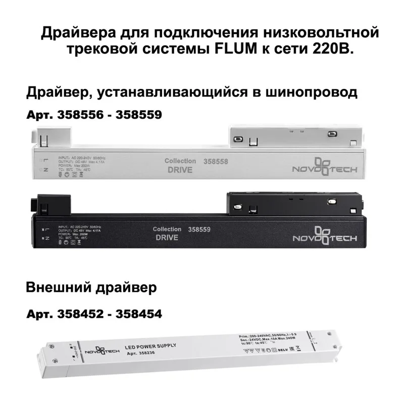 135129  NT21 138 черный Шинопровод для монтажа в натяжной потолок 2м 48V FLUM 2
