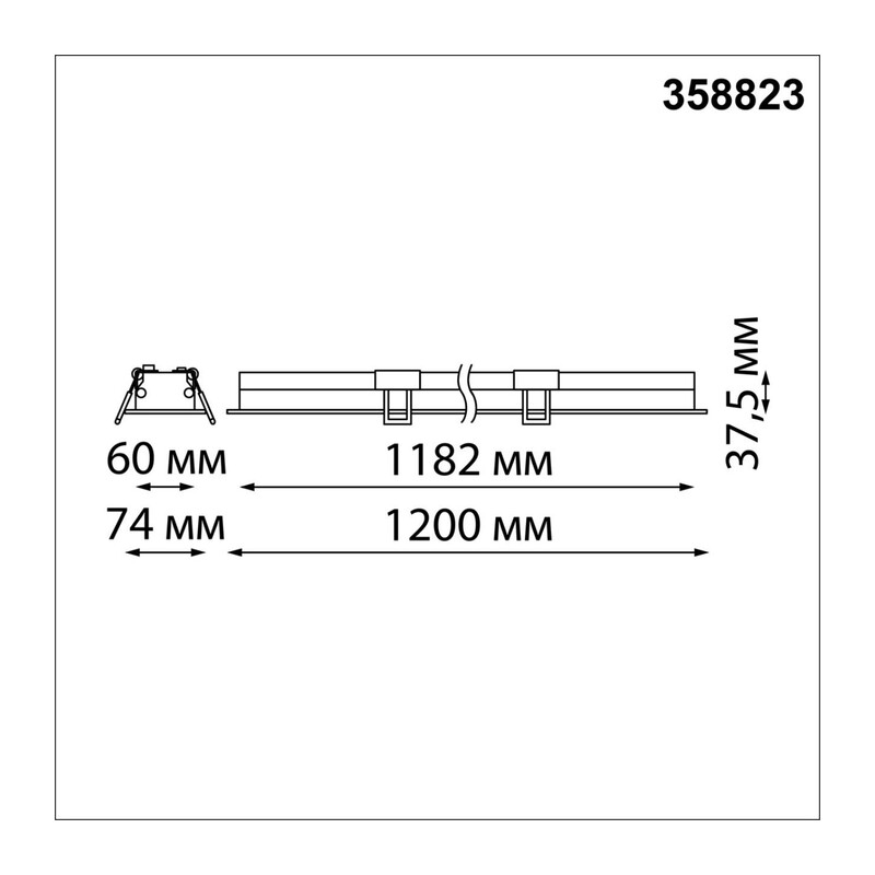 358823 SPOT NT22 550 черный Встраиваемый светодиодный светильник IP20 LED 4000K 48W 220V ITER 2