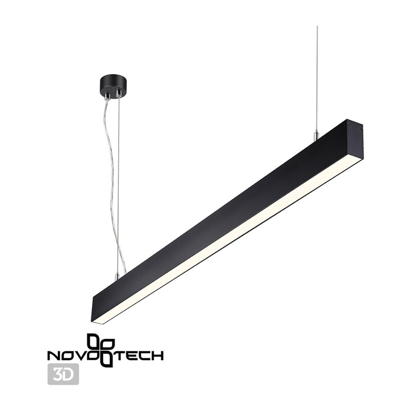 358878 OVER NT22 406 черный Светильник подвесной светодиодный (длина подвесов 1,2м) IP20 LED 4000K 40W вниз + 12W вверх 220V ITER 2