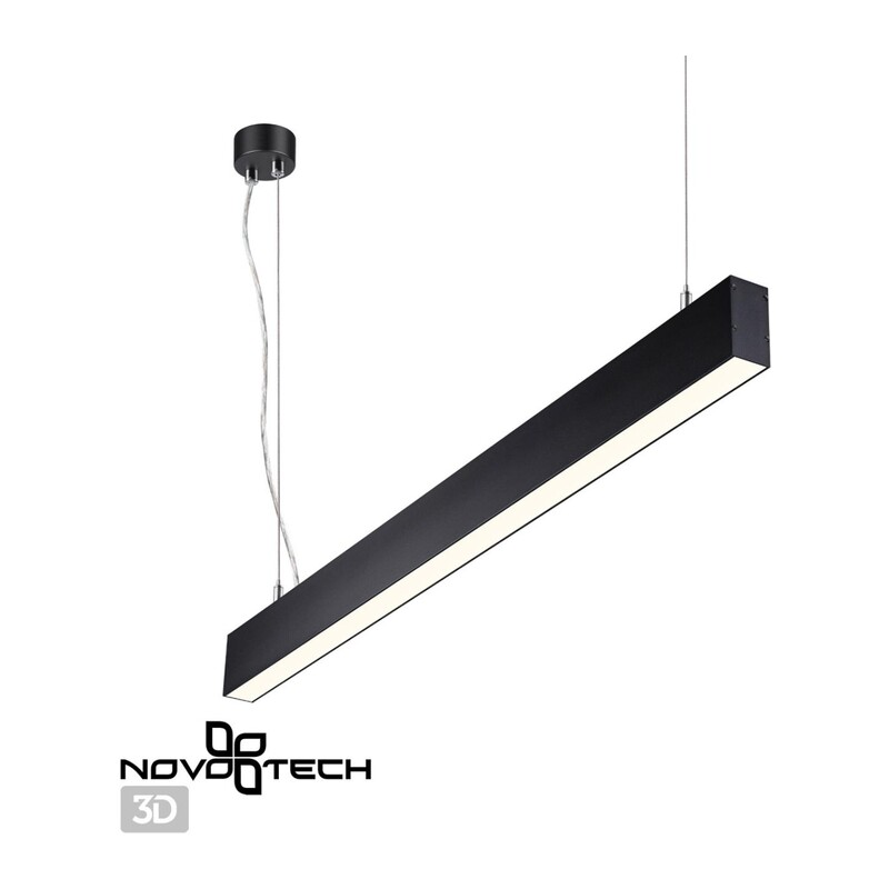 358880 OVER NT22 406 черный Светильник подвесной светодиодный (длина подвесов 1,2м) IP20 LED 4000K 30W вниз + 12W вверх 220V ITER 2
