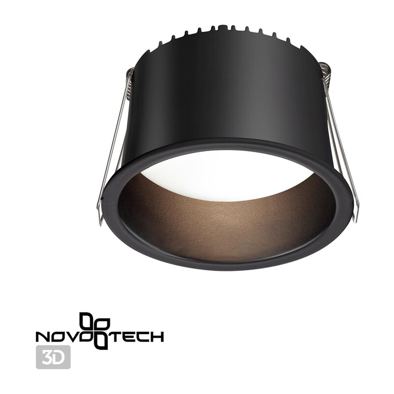 359237 SPOT NT23 536 черный Светильник встраиваемый светодиодный IP20 LED 12W 220V 840Лм 3000К TRAN 3