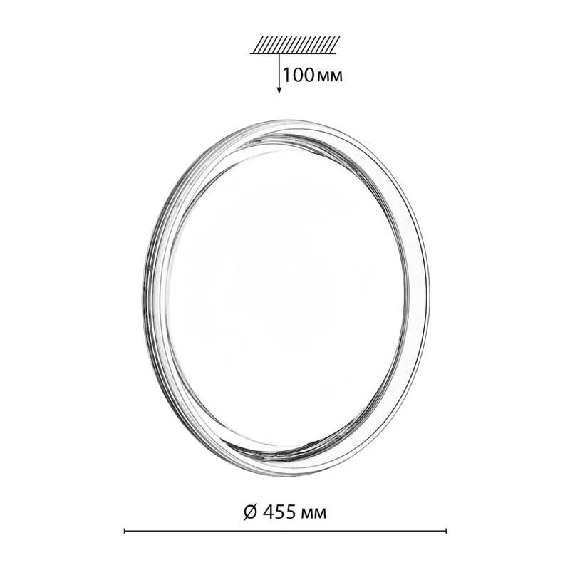 7697/DL MARON SN 147 Светильник пластик/белый/прозрачный LED 48Вт 3000-6000K D455 IP43 пульт ДУ HANI 2