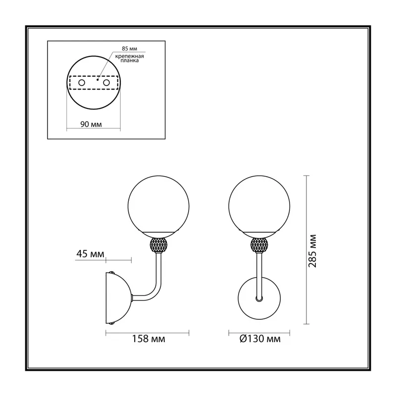 6536/1W MODERNI LN23 000 золотой Бра E27 1*40W 220V MARSHA 3