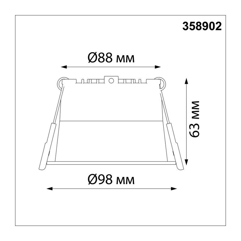 358902 SPOT NT22 536 черный Светильник встраиваемый светодиодный IP20 LED 4000К 12W 220V TRAN 3