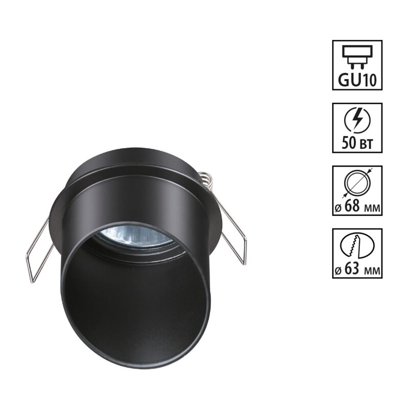 370939 SPOT NT22 514 черный Встраиваемый светильник IP20 GU10 50W 220V BUTT 3