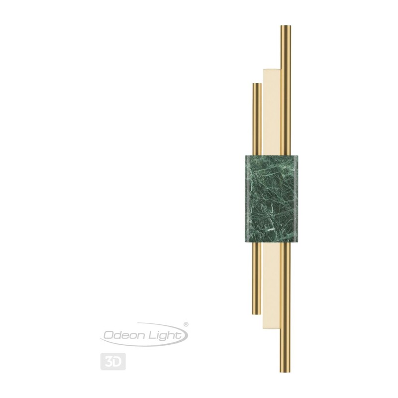 4360/10WL MIDCENT ODL23 000 изумрудный мрамор/золотистый металл Настенный св-к IP20 LED 10W 645Лм 3000K MARMI 2
