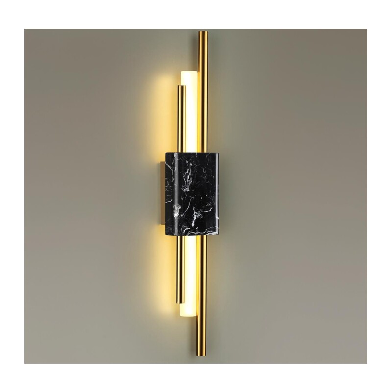 4361/10WL MIDCENT ODL23 175 черный мрамор/золотистый металл Настенный св-к IP20 LED 10W 3000K 625Лм MARMI 4