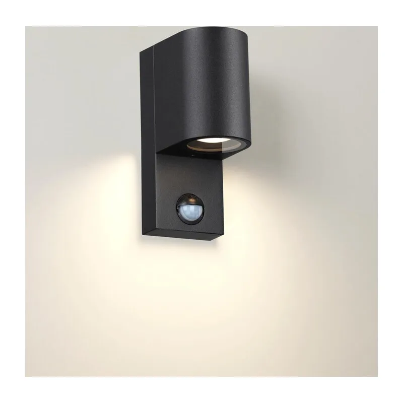 4390/1W HIGHTECH ODL23 000 черный/металл/пвх стойкий к УФ излучению Настенный светильник с датчиком движения IP44 LED GU10 14W MOTTO