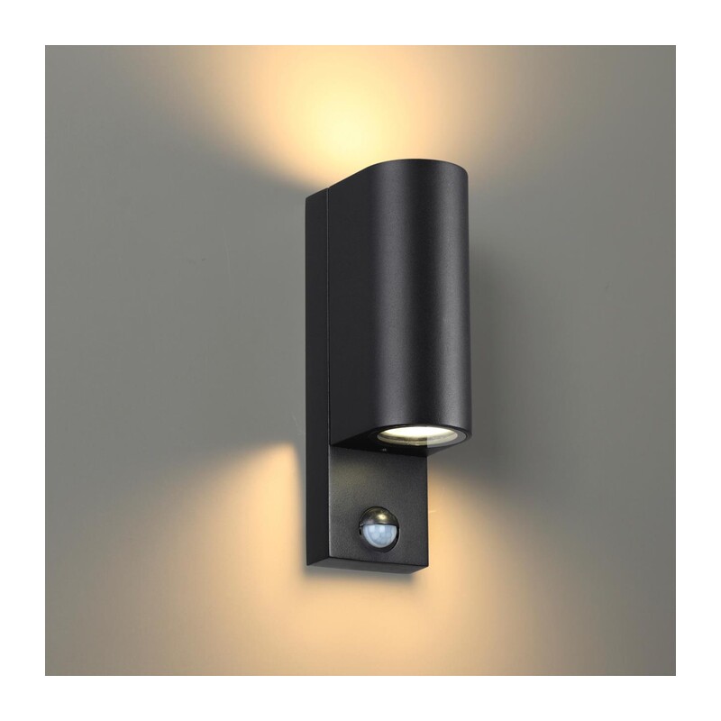 4390/2W HIGHTECH ODL23 000 черный/металл/пвх стойкий к УФ излучению Настенный светильник с датчиком движения IP44 LED GU10 14W MOTTO 3